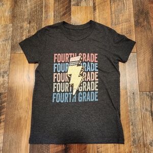 Fourth Grade Custom Tee Size Youth Medium in Dark Heather Grey